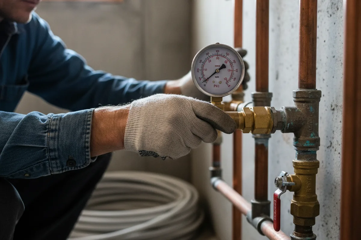 Pressure testing a repaired line during Water Line Repair in Shreve